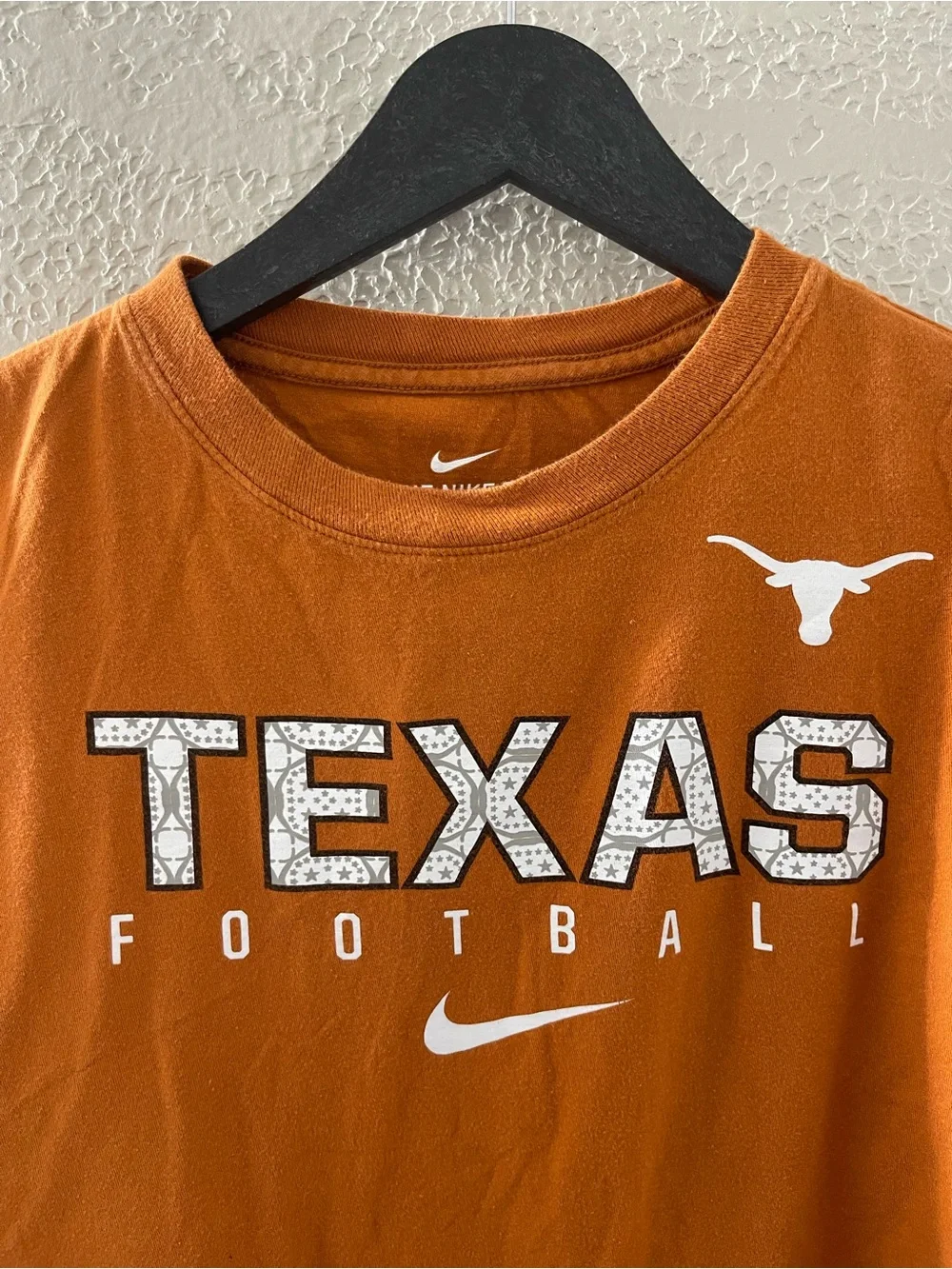 Nike Kids Texas Football Tee in Burnt Orange with White Logo Large